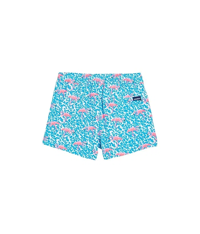 Плавки для мальчиков The Domingos Are For Flamingos с фламинго Chubbies Kids, Bright Blue/Pattern Base — фото 2
