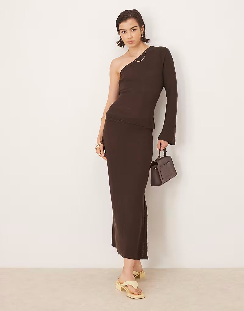 

Трикотажная юбка макси ASOS DESIGN шоколадного цвета