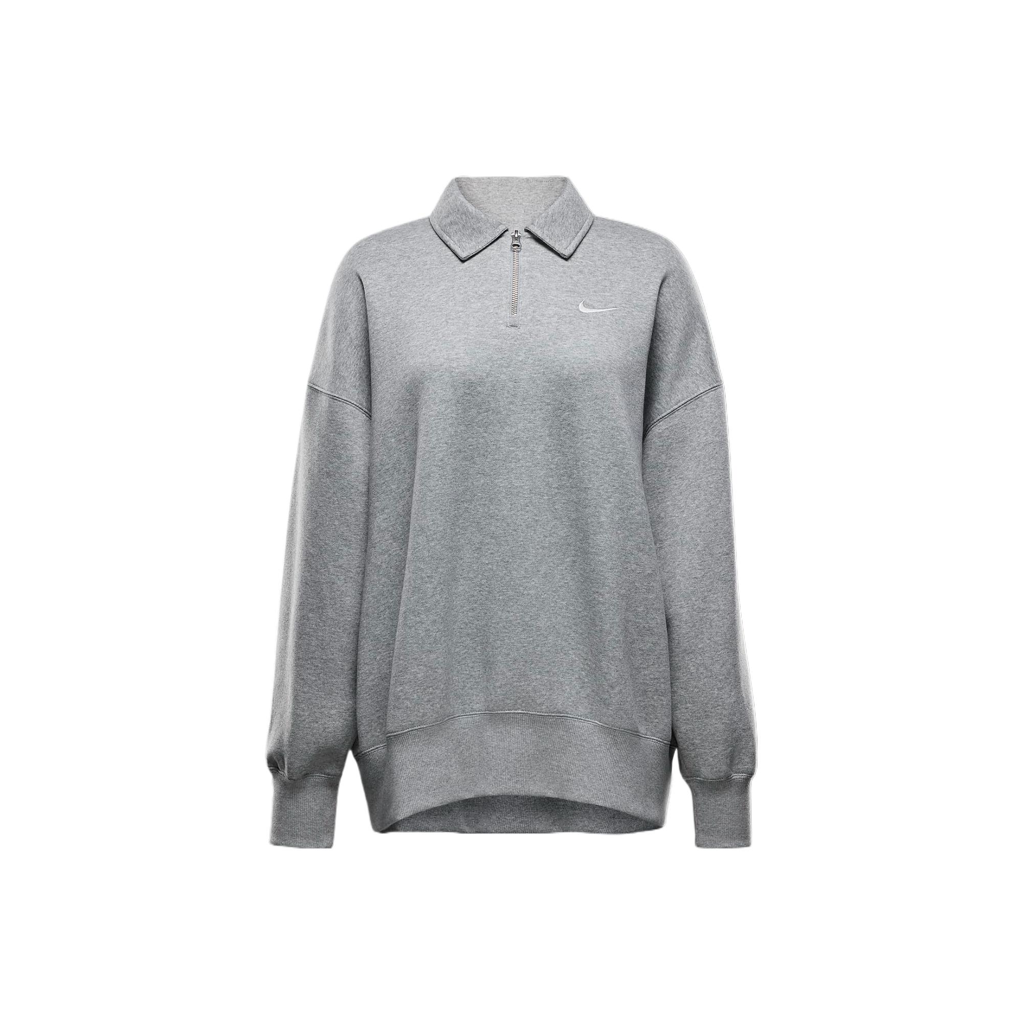 Спортивная одежда Phoenix Fleece женская оверсайз поло с молнией на 1/4 Nike, темно-серый — фото 3