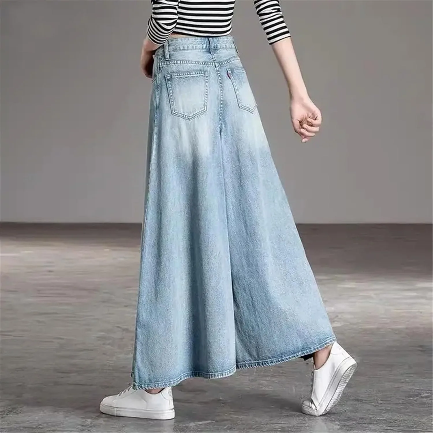 Женские джинсы baggy high waist wide leg в стиле vintage korean y2k — фото 4