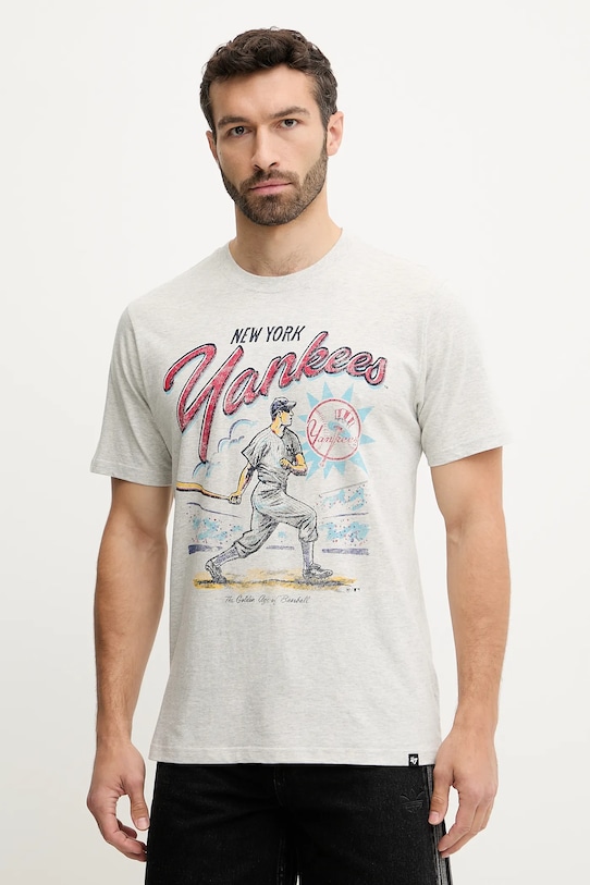

Футболка хлопковая MLB New York Yankees 47 Brand, серый