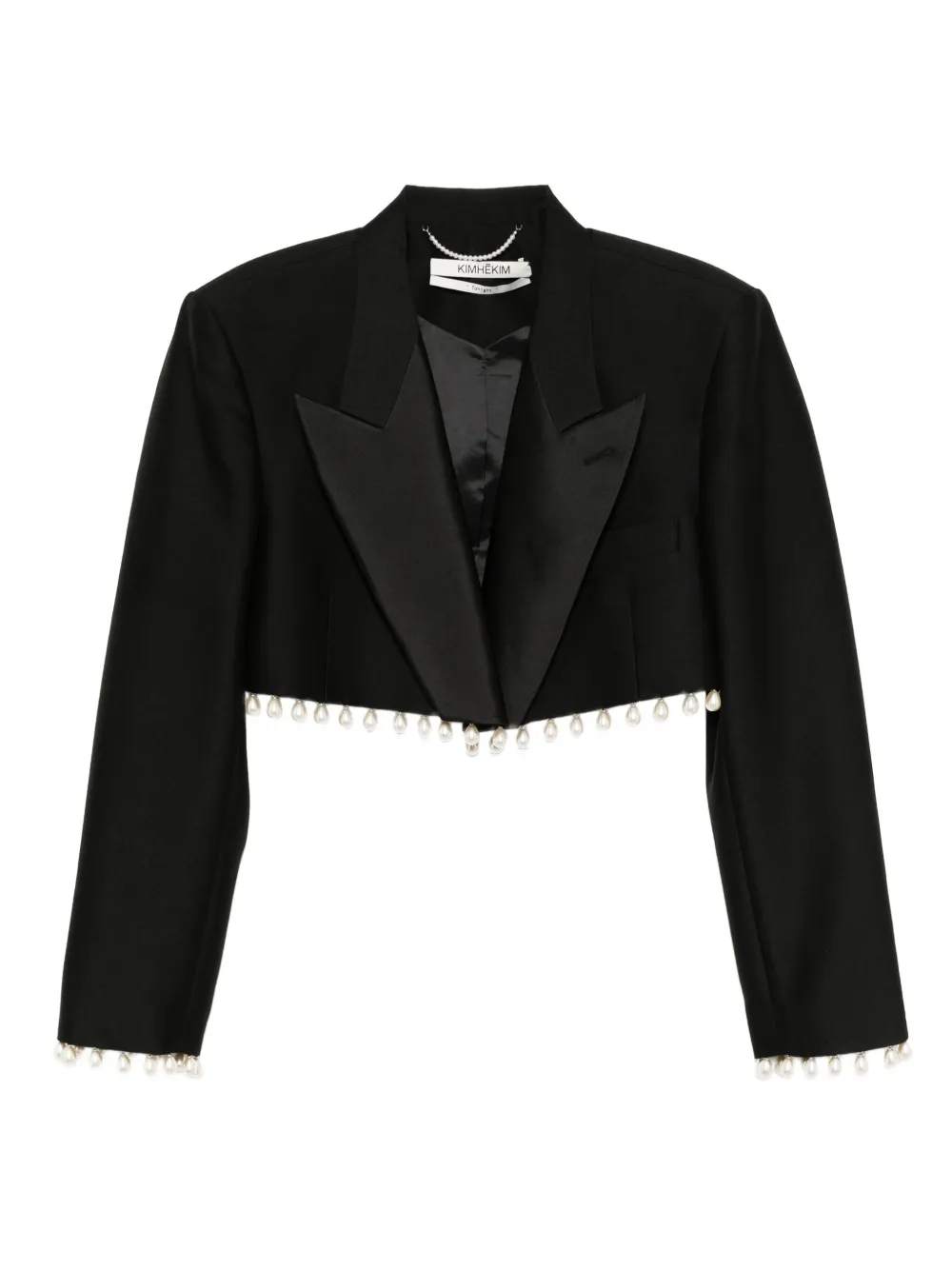 

Укороченная куртка с искусственным жемчугом Kimhekim, черный