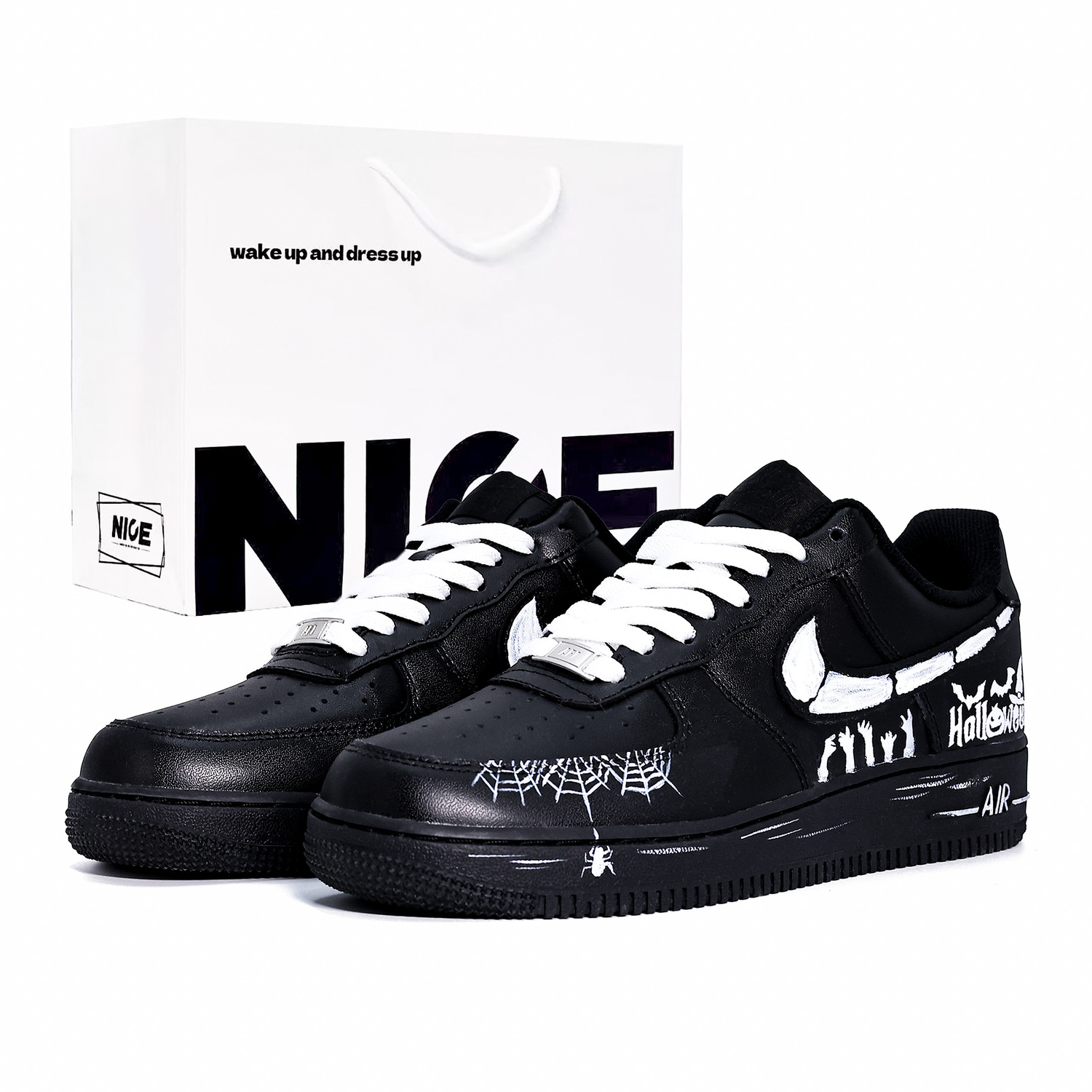 

Кроссовки для скейтбординга Air Force 1 Abrasion Resistant Low Top унисекс Nike, черный/белый