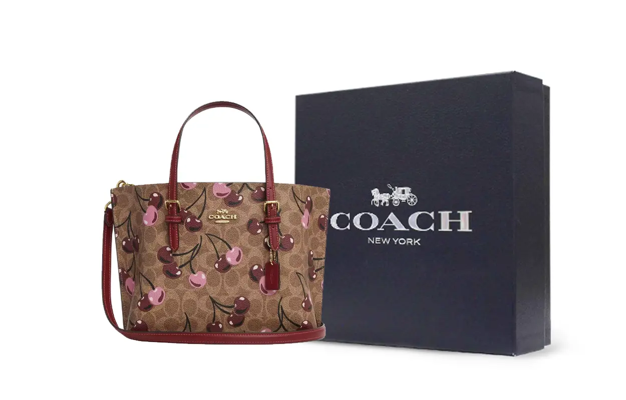 

COACH Сумка-шоппер из ткани с покрытием Mollie среднего размера женская бежевая и разноцветная