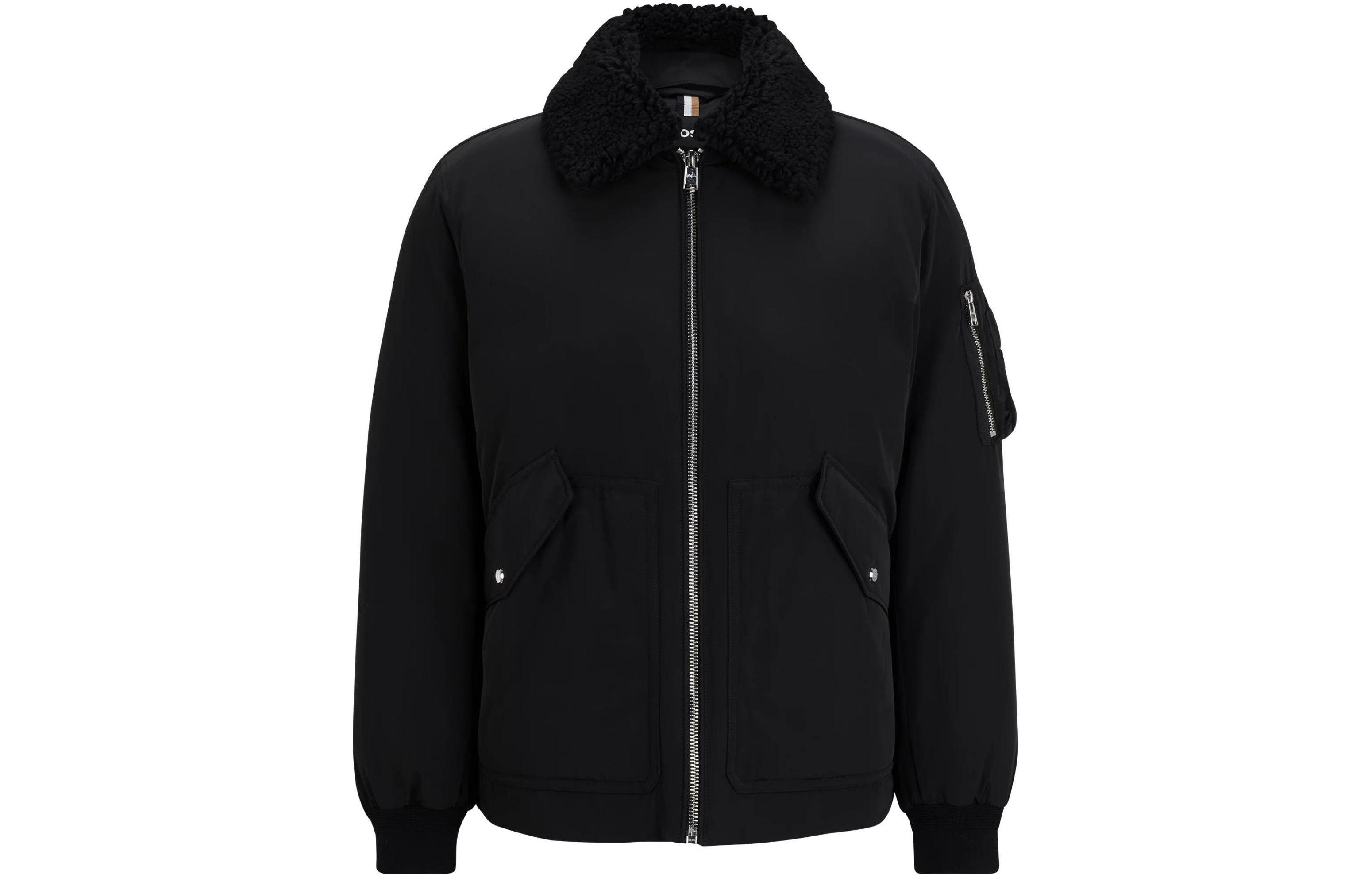 

HUGO BOSS Водоотталкивающая куртка с искусственным меховым воротником, Black