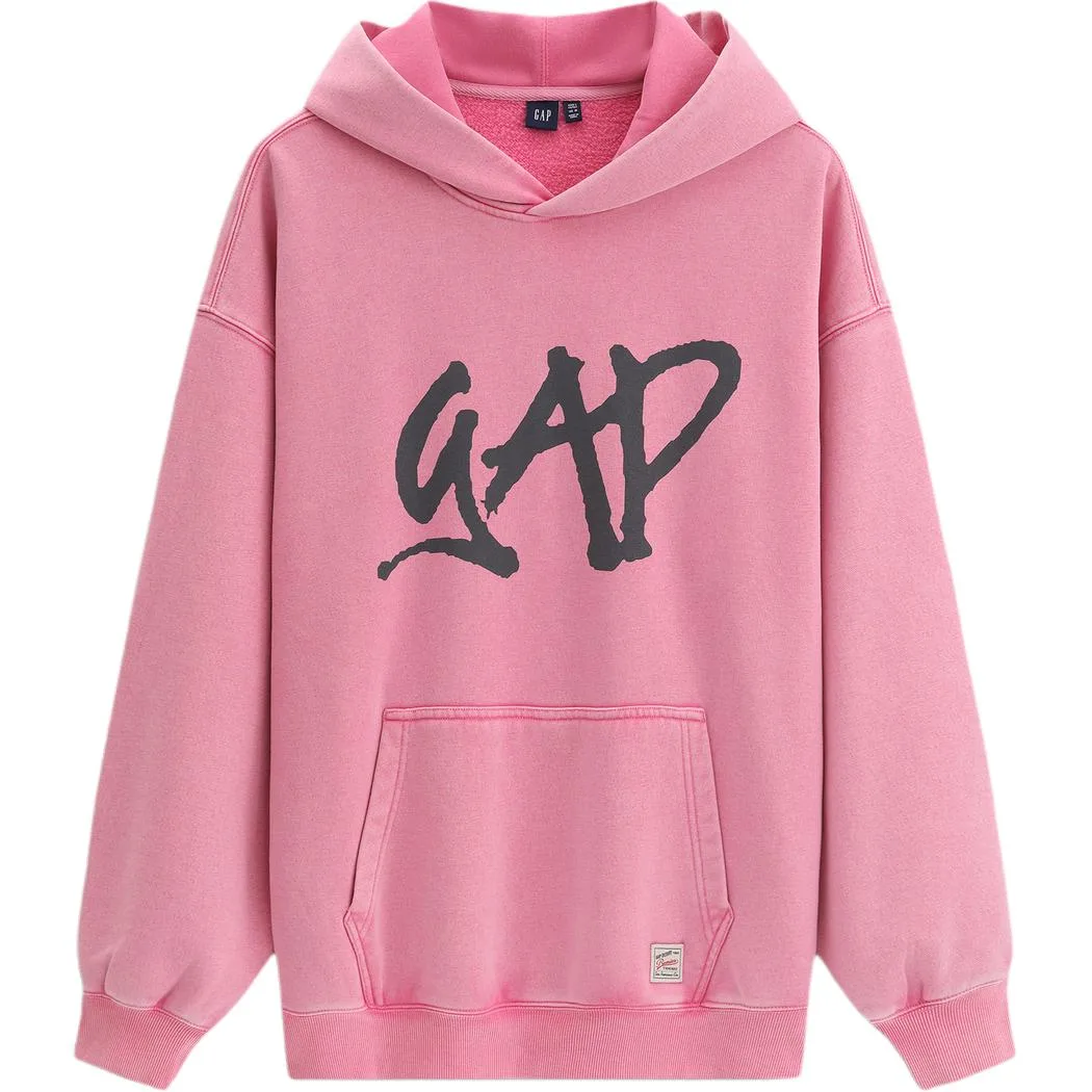 Толстовка с капюшоном унисекс GAP, серый черный — фото 4