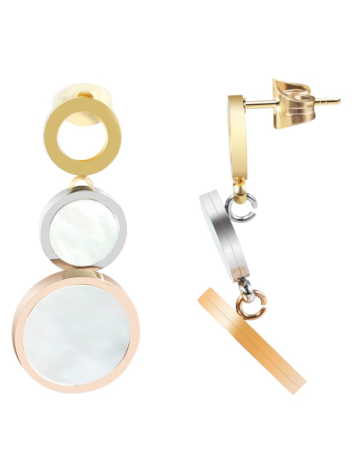 

Adeliás Женское колье из нержавеющей стали с перламутровой вставкой, 43 см, в золотом исполнении