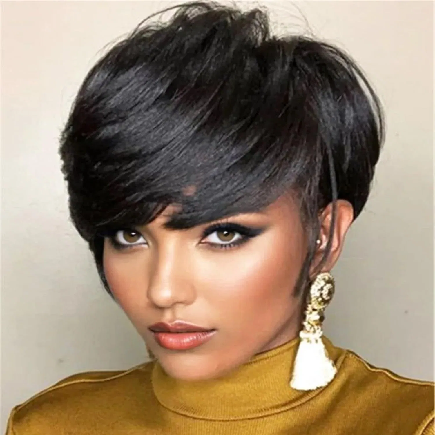 Парик «Pixie Cut» из натуральных волос для женщин Yuefer, 1B#
