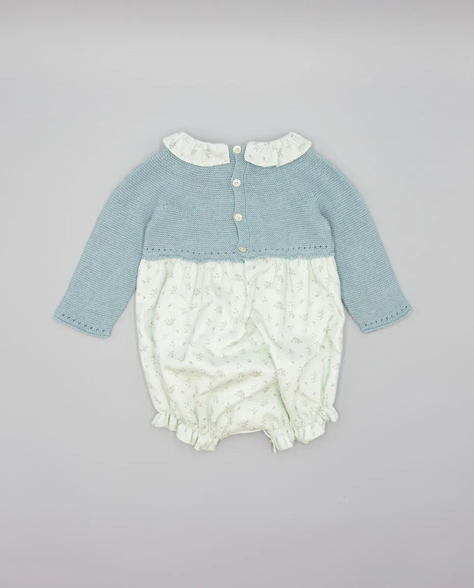 

Детский комбинезон с вязаным телом и бантиком Fina Ejerique, светло-зеленый