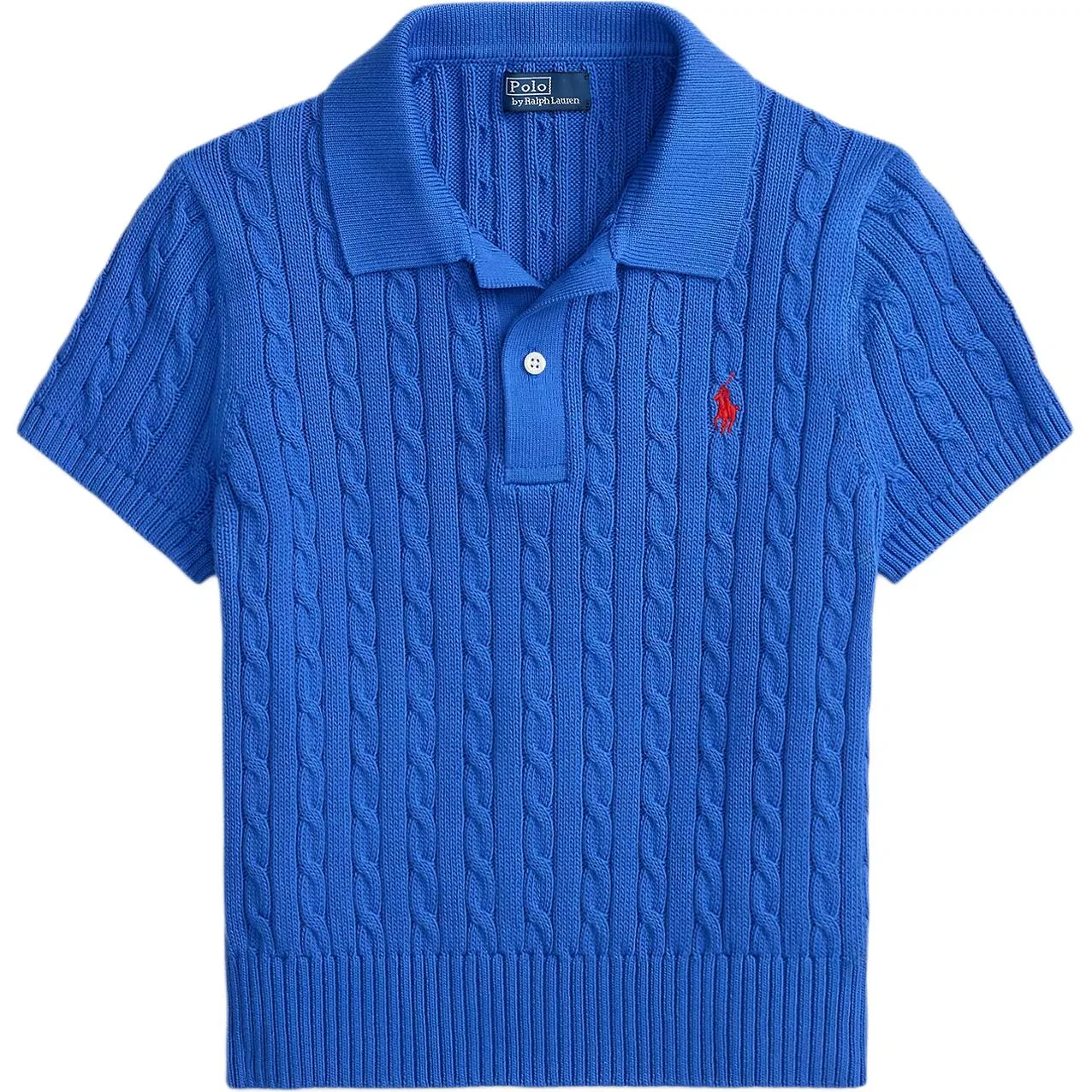 Кардиган Polo с вышитым пони, вязка коса Polo Ralph Lauren, Formal Blue