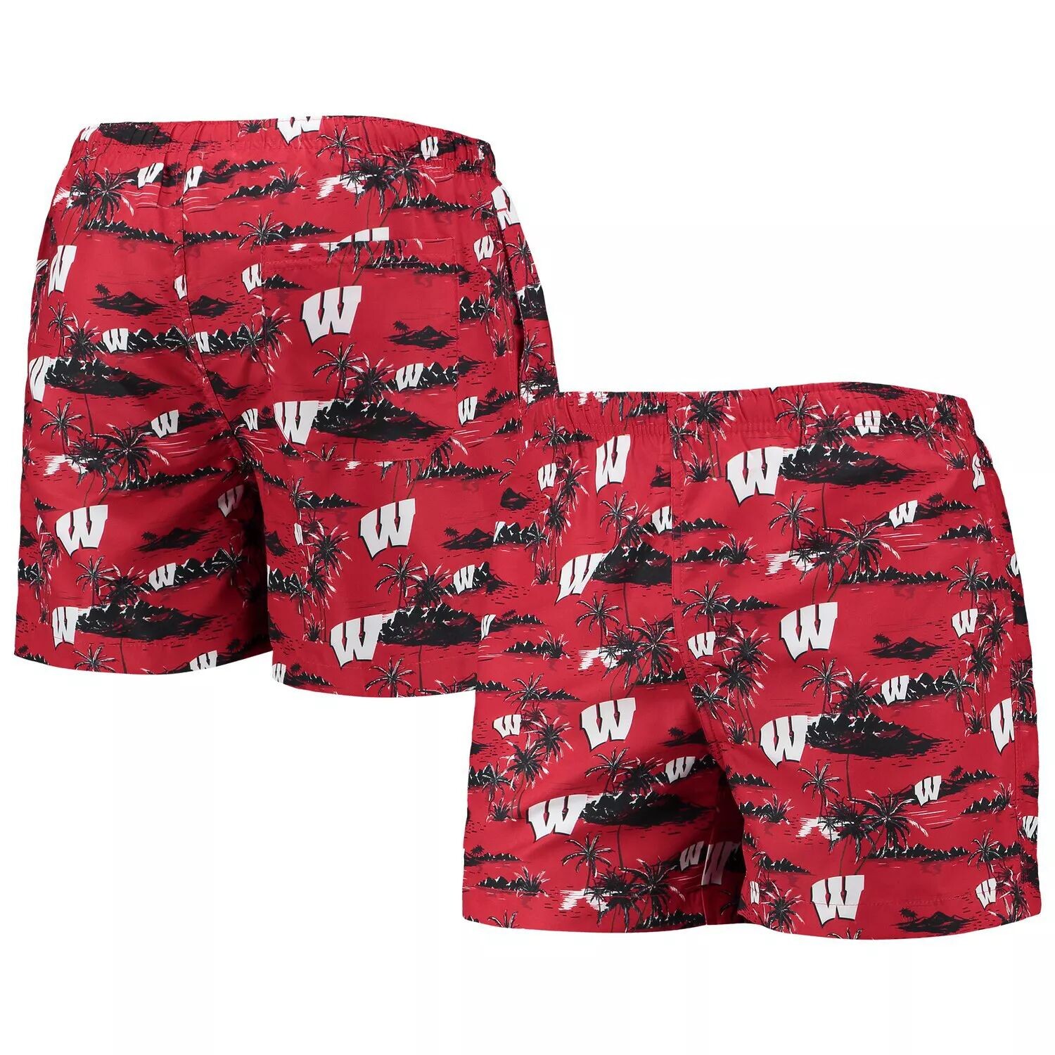 

Мужские плавки-шорты FOCO Red Wisconsin Badgers Island Palm