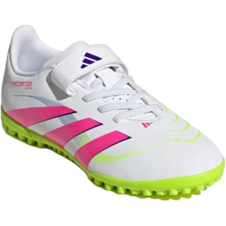 Adidas Детские футбольные бутсы Predator CLUB низкие противоскользящие износостойкие White/Light Pink/Light Lemon — фото 4