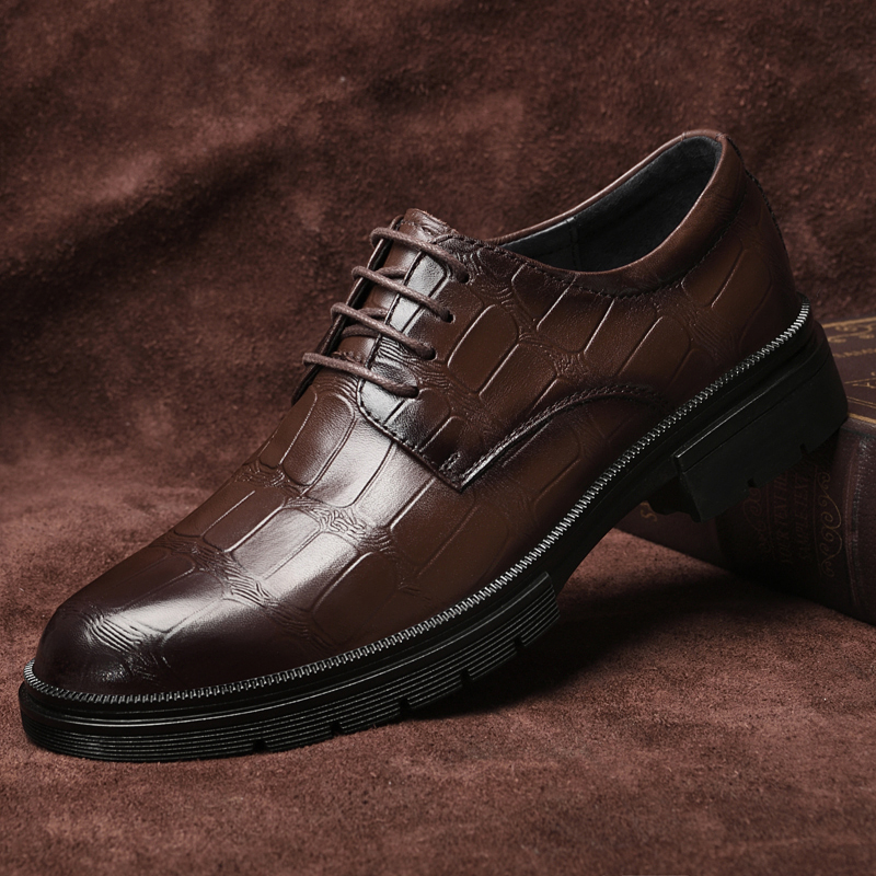 Dao Tu Sen Кожаные повседневные туфли Yutai мужские низкие коричневые, цвет Brown-(2295) Yutai — фото 3