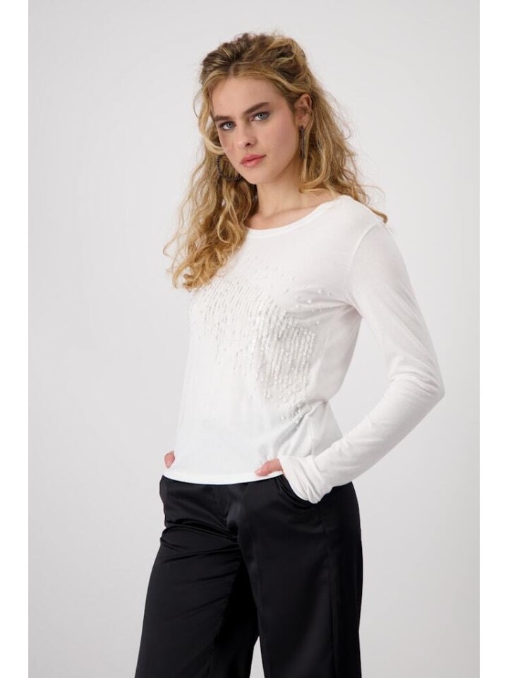

Лонгслив monari Langarmshirt, цвет off-white