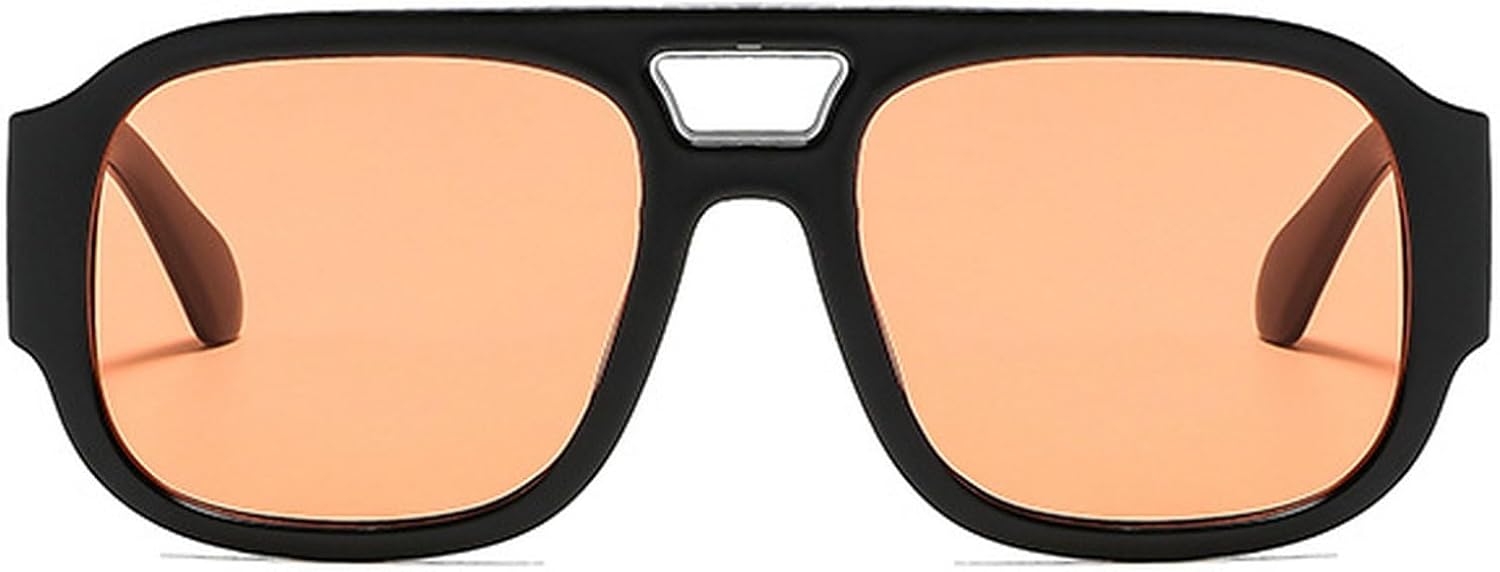 

Большие квадратные солнцезащитные очки для женщин в стиле ретро, ​​черные с коричневыми линзами, винтажные дизайнерские очки 70-х годов, мужские солнцезащитные очки-пилот mincl, Black Orange