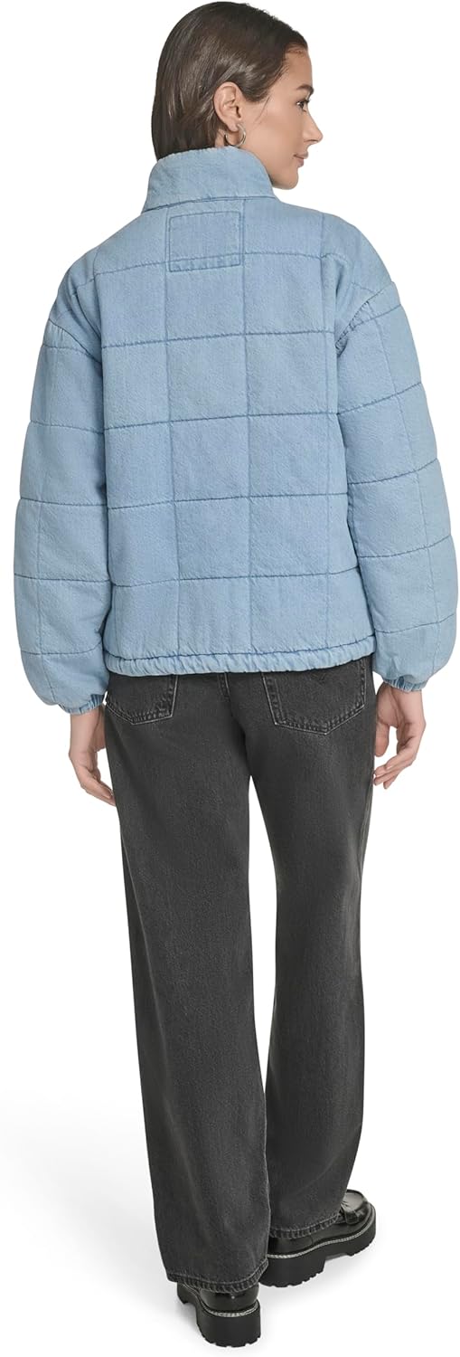 Женская куртка Levi's стеганая из хлопка, голубой — фото 4