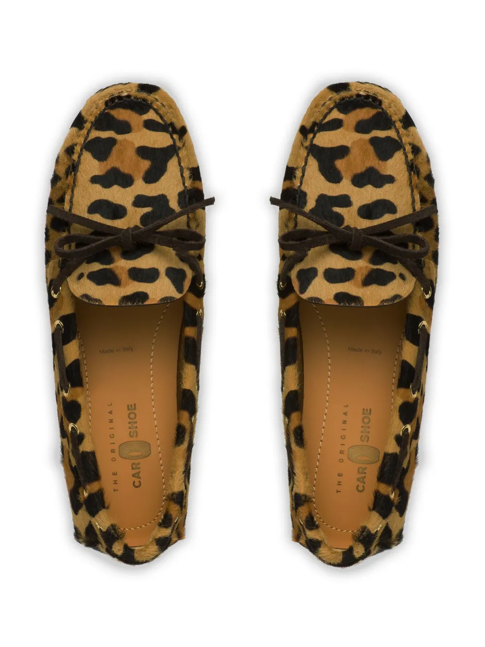 Фактурные лоферы с принтом Animalier Car Shoe, коричневый — фото 4