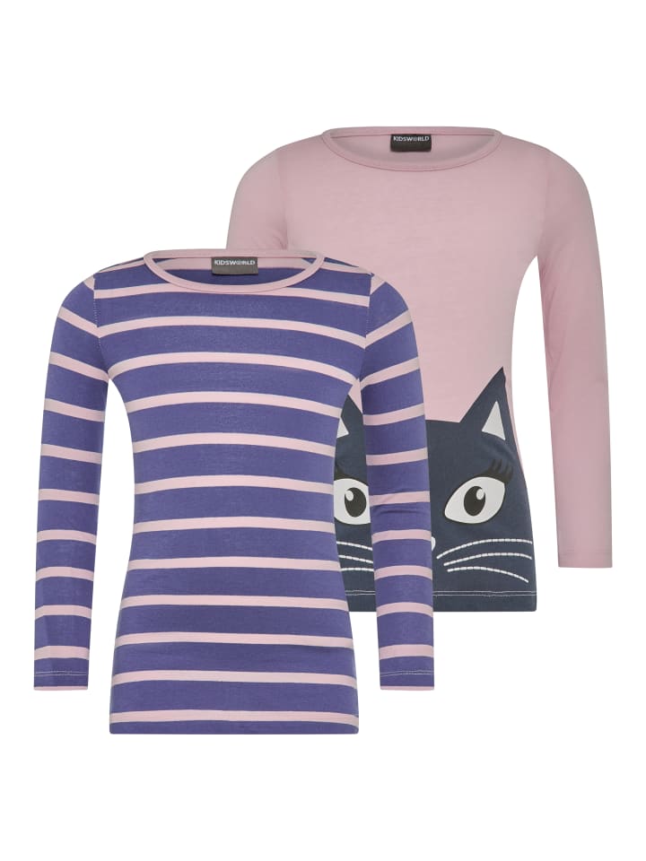 

Рубашка с длинными рукавами розового и голубого цветов Kidsworld