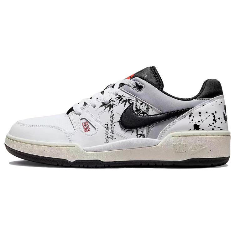 

Nike Full Force Ink Wash Bamboo Forest Антискользящие Износостойкие Низкие Кроссовки для Скейтбординга Мужские Белый Черный