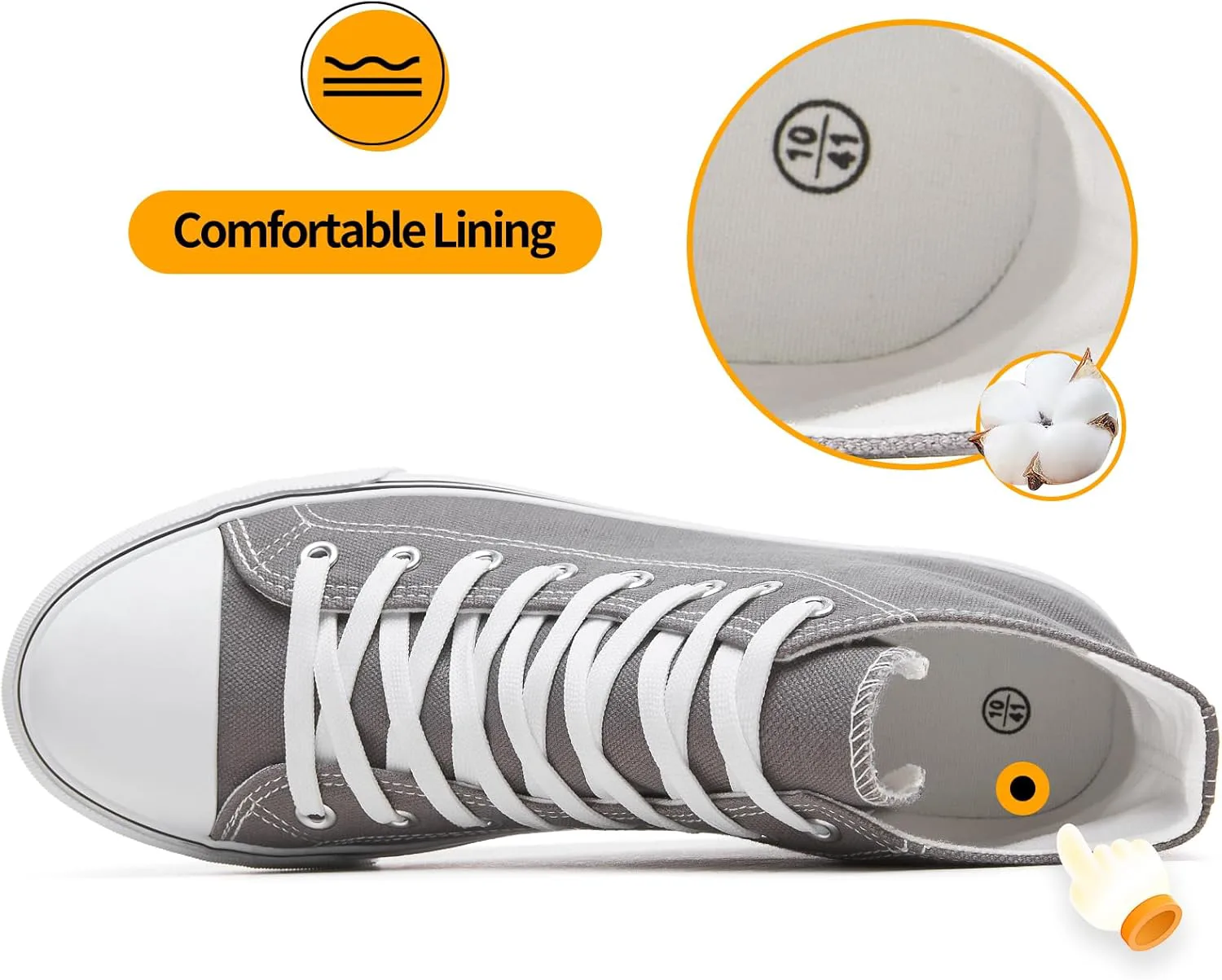 

Мужские высокие кеды ZGR из холста с шнуровкой, классические повседневные прогулочные туфли, серый