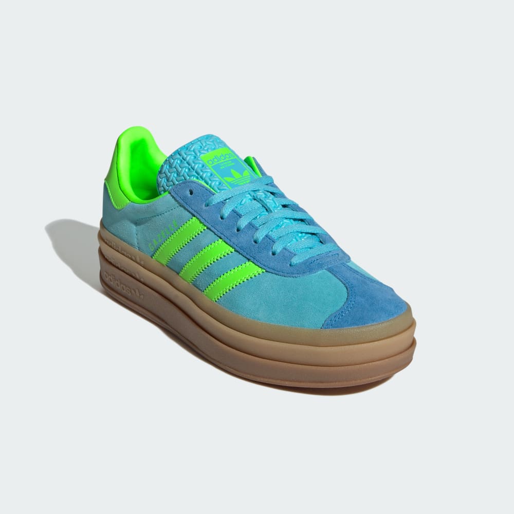 Кроссовки Adidas Gazelle Bold Shoes, цвет Blue Glow/Solar Green/Bright Blue — фото 4