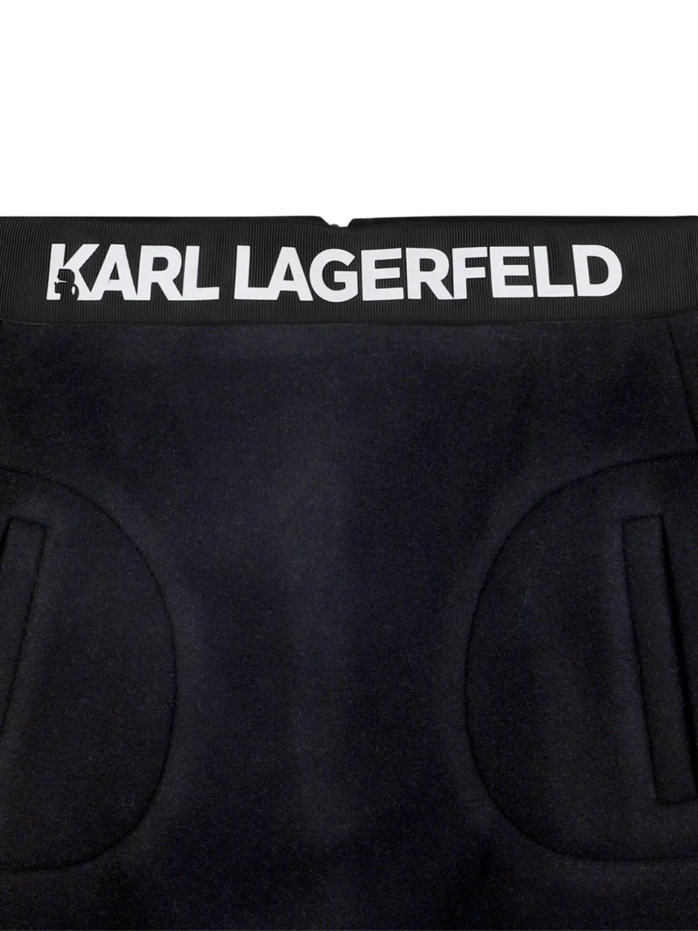 Юбка А-силуэта с логотипом на поясе KARL LAGERFELD KIDS, черный — фото 3
