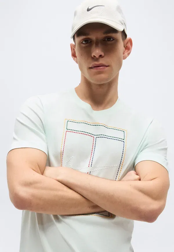 Футболка Nikecourt tee heritage print t-shirt Nike Performance, бледно-зеленый — фото 4