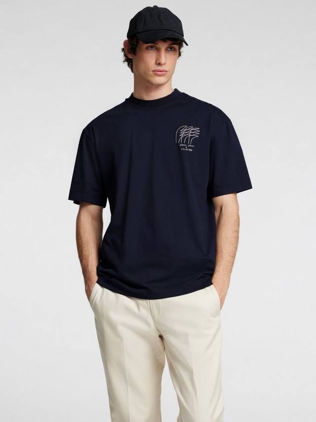 

Футболка с графическим дизайном SELECTED HOMME, цвет Sky Captain