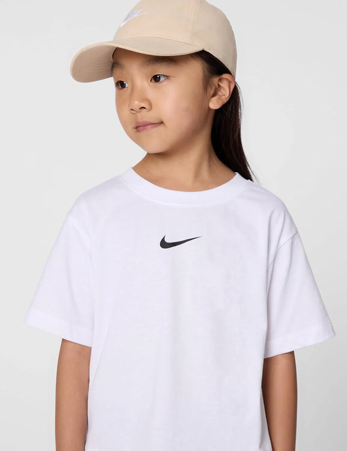 Футболка Nike Dri-FIT Girls' One Relaxed, цвет White/Black — фото 4