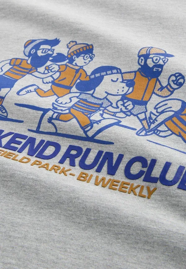 Футболка с принтом Next, grey marl run club, серый меланж — фото 3