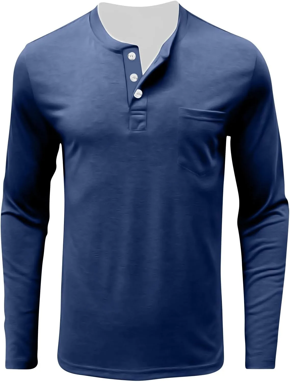 Футболка Henley с длинным рукавом и карманом — фото 4