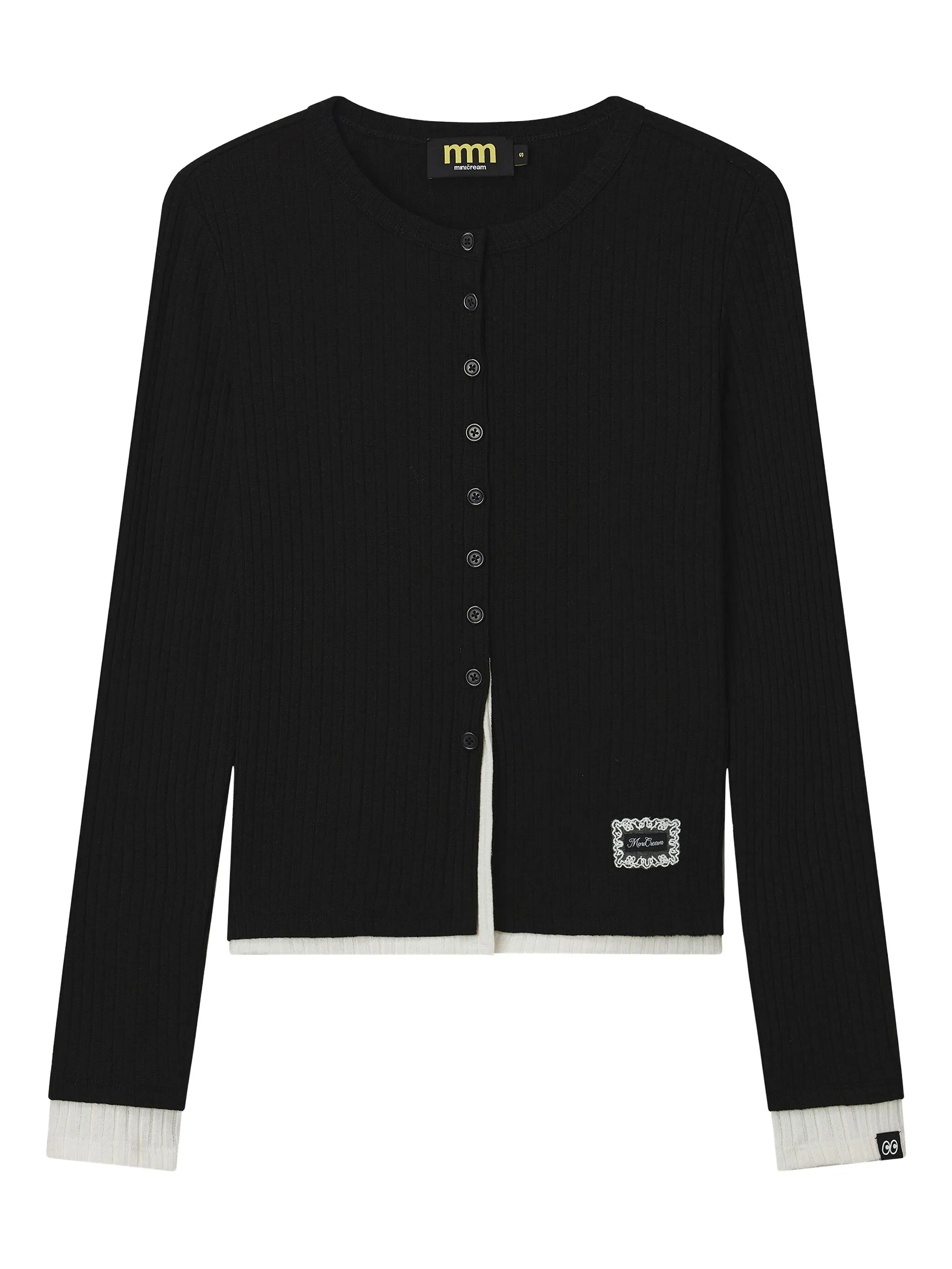 

Кардиган в рубчик на пуговицах Mini Cream, черный