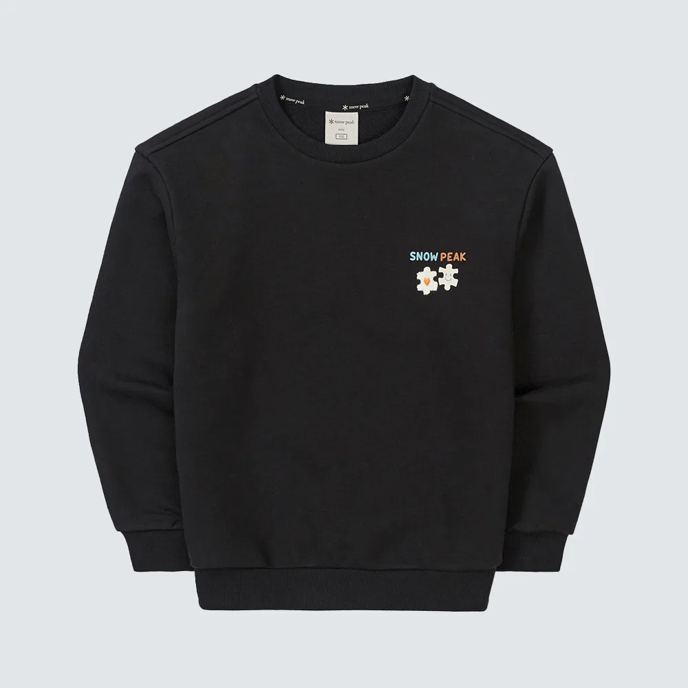 Детский свитшот Snowpeak Apparel Kids с графическим принтом, чёрный — фото 2