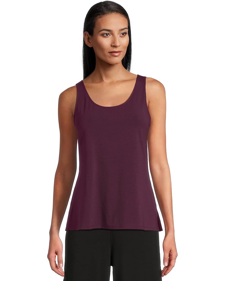 

Топ Eileen Fisher Fine Stretch Jersey Knit Scoop Neck Tank, цвет Blackberry