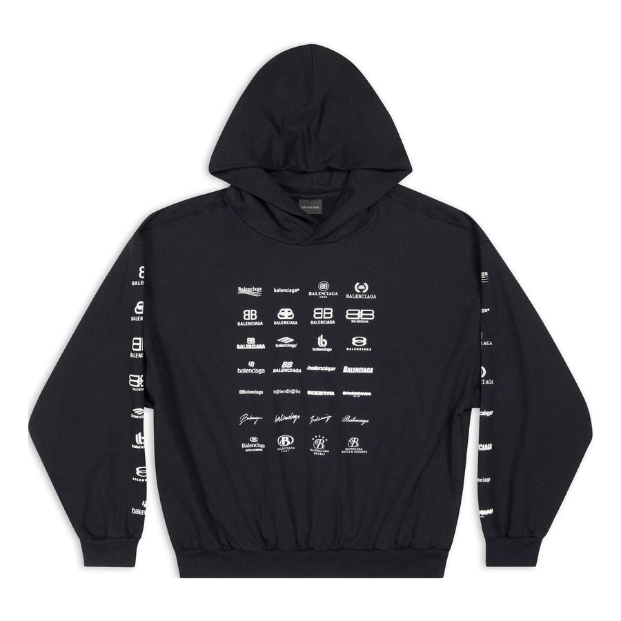 

Худи Balenciaga Archives Logos Hoodie 'Black', черный