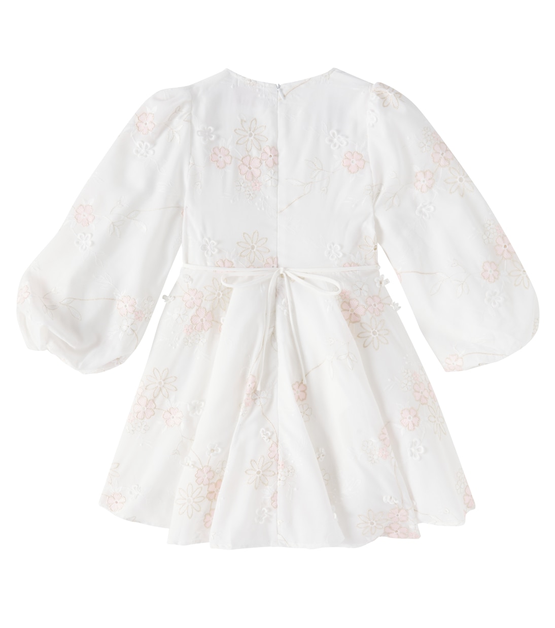 Платье из хлопка с цветочной аппликацией и рукавами-буфами Petite Amalie  , White/Pink — фото 3