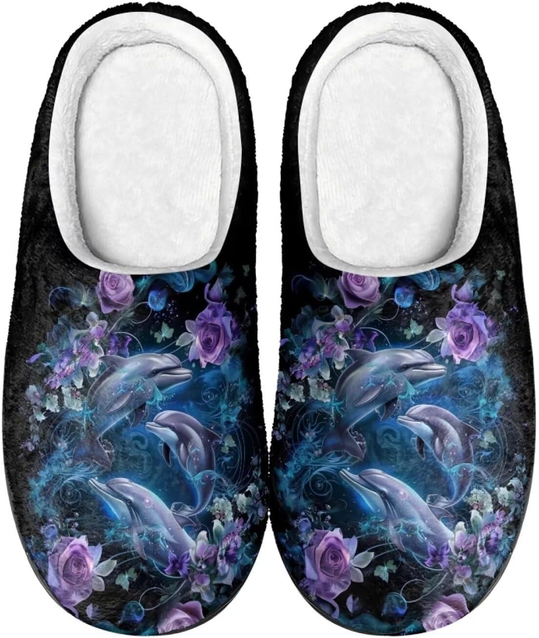 

Теплые мягкие удобные домашние тапочки DISNIMO для женщин и девушек на осень и зиму, A Blossom Dolphin
