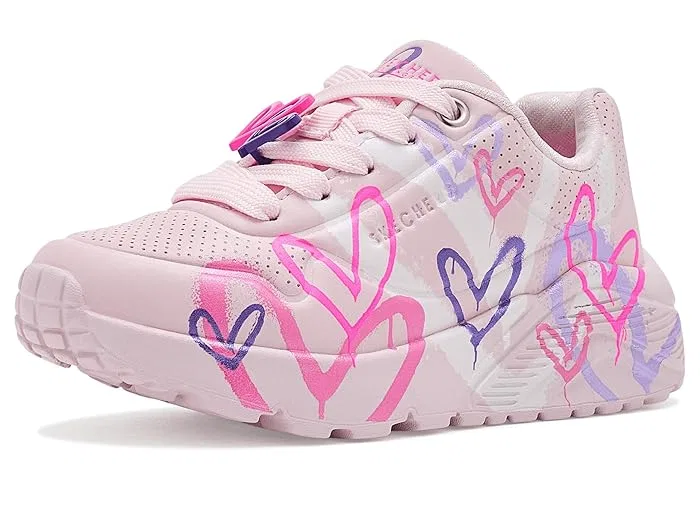 Кроссовки с принтом сердец Uno Lite Skechers Kids, Blue/Multi — фото 2