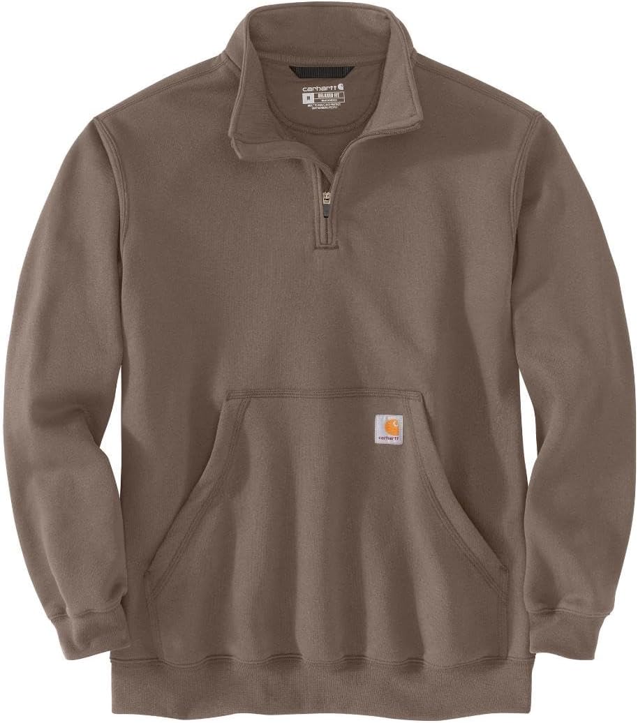

Carhartt мужская 105294 свободного кроя средней плотности четверть-молния с воротником-стойкой свитшот, Sepia