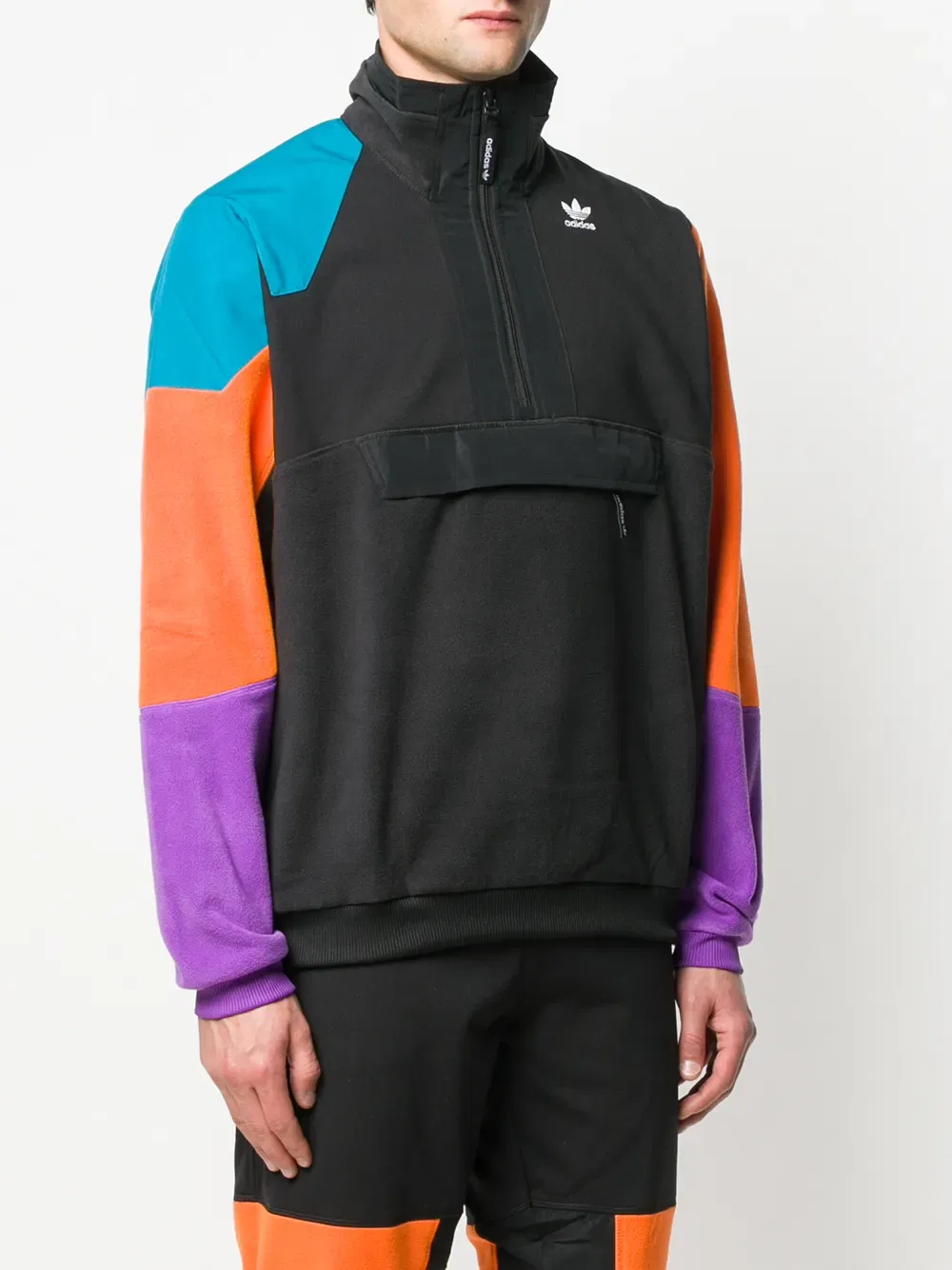 Спортивная куртка с цветовыми блоками Adidas, черный — фото 3