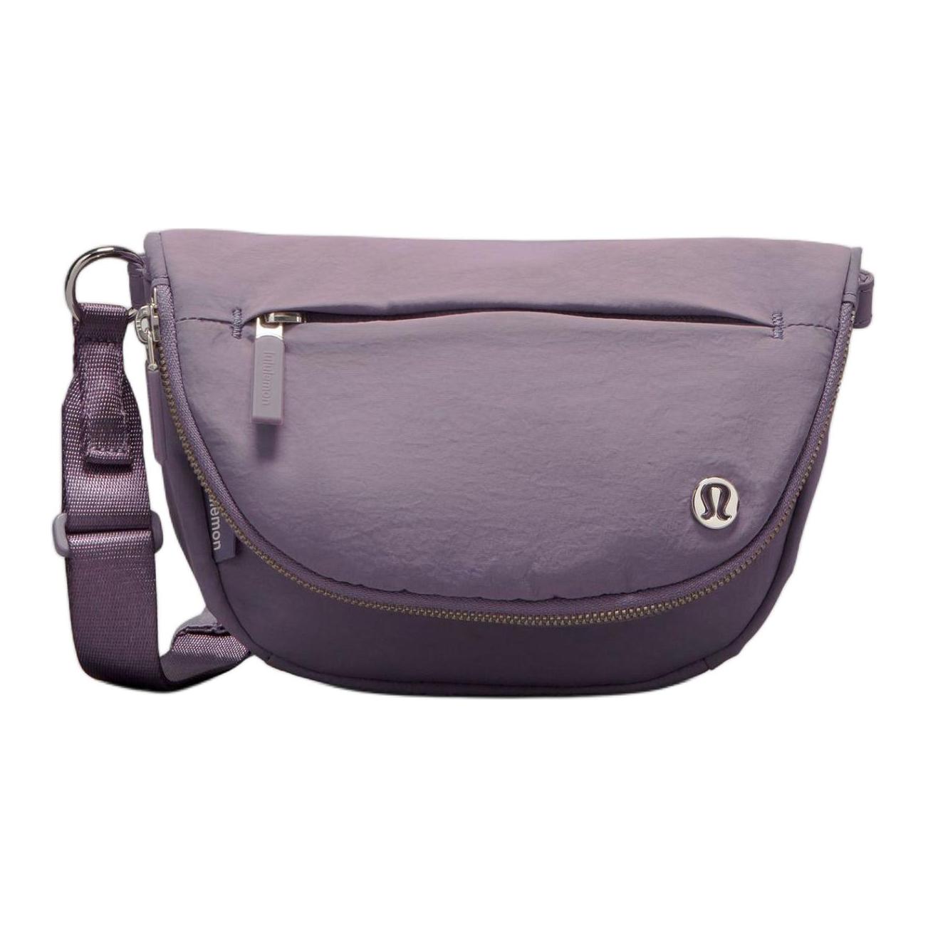 

Lululemon Нейлоновая наплечная сумка через плечо унисекс фиолетово-серая, Purple Gray
