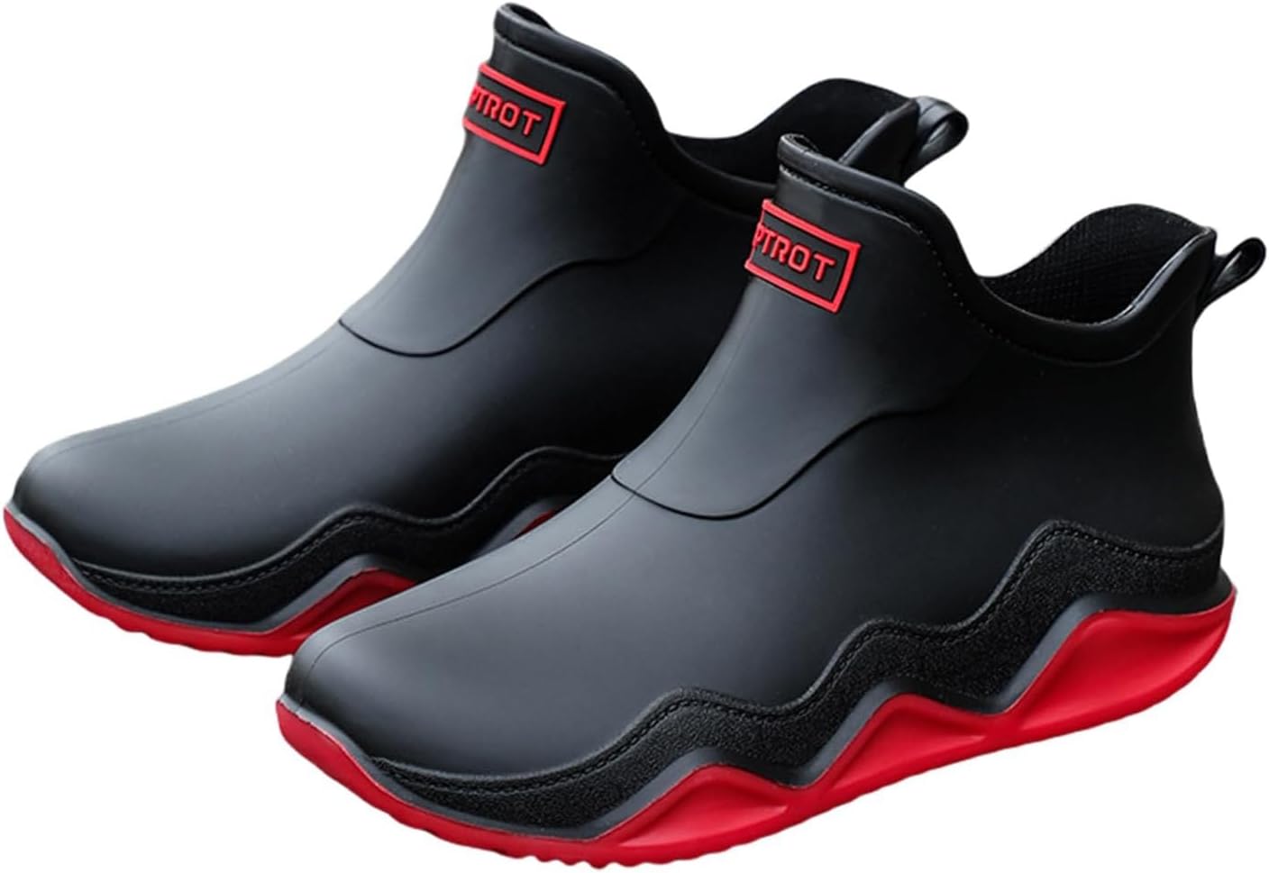 

Женские и мужские ботинки Deck, водонепроницаемые, противоскользящие, резиновые черевики Chelsea до щиколотки Lghlmcl, красный