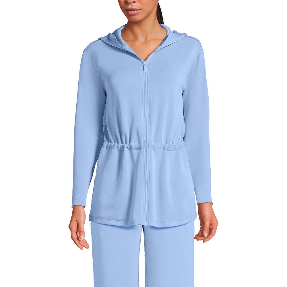 

Женская куртка-туника с капюшоном на молнии Lands End Softest Touch Lands' End, цвет Soft Cloud Blue