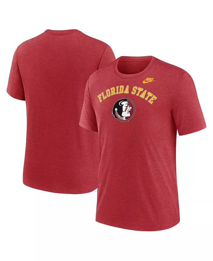 

Мужская футболка Heather Garnet Florida State Seminoles Legacy Arch Tri-Blend Nike