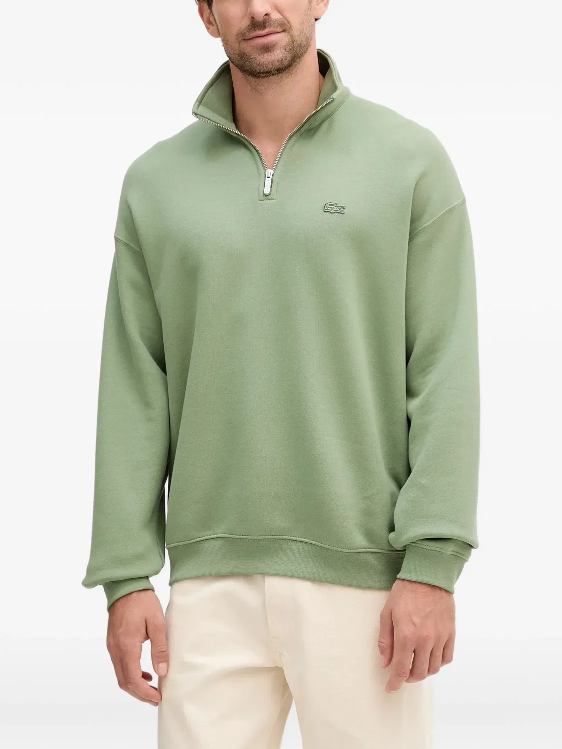 Толстовка на молнии Lacoste, мужская, зеленый