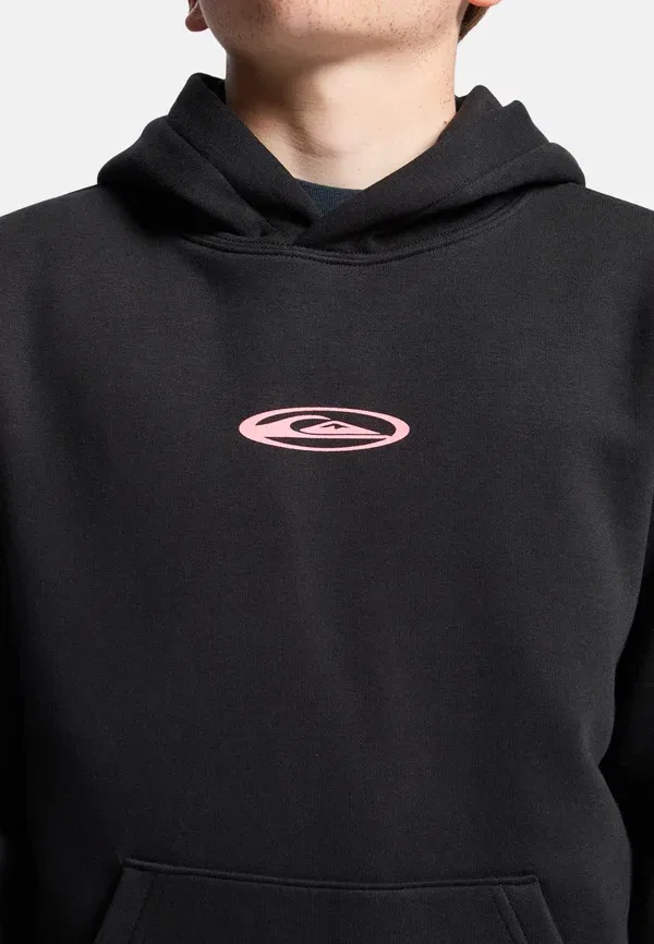Толстовка с капюшоном Quiksilver Quik globe hood (pks0), черно-розовый — фото 3