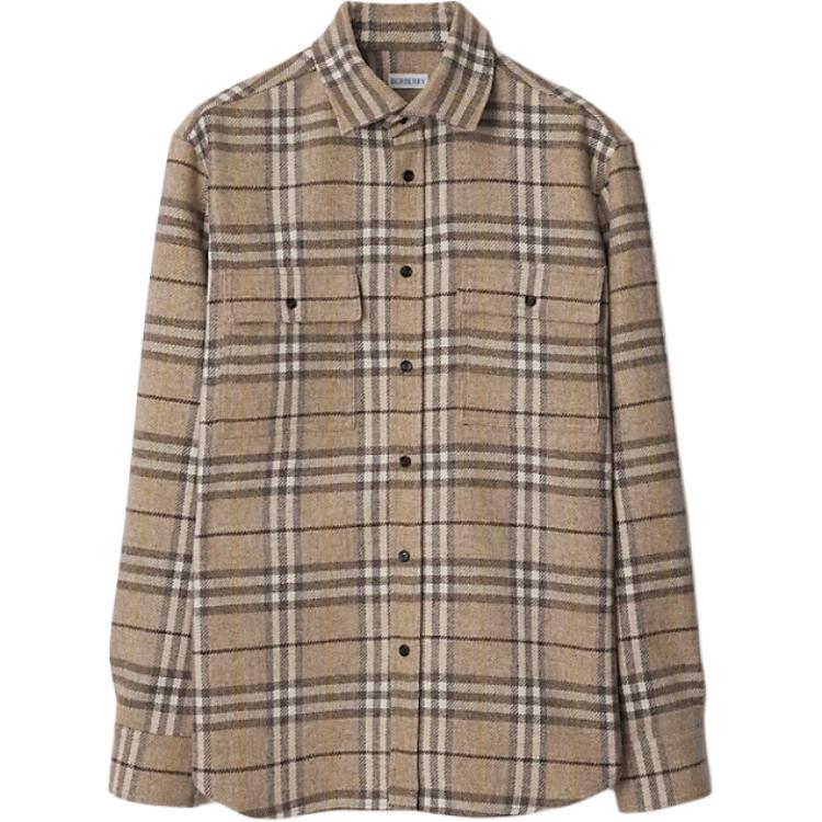 Рубашка Burberry шерстяная, Beach Color — фото 3