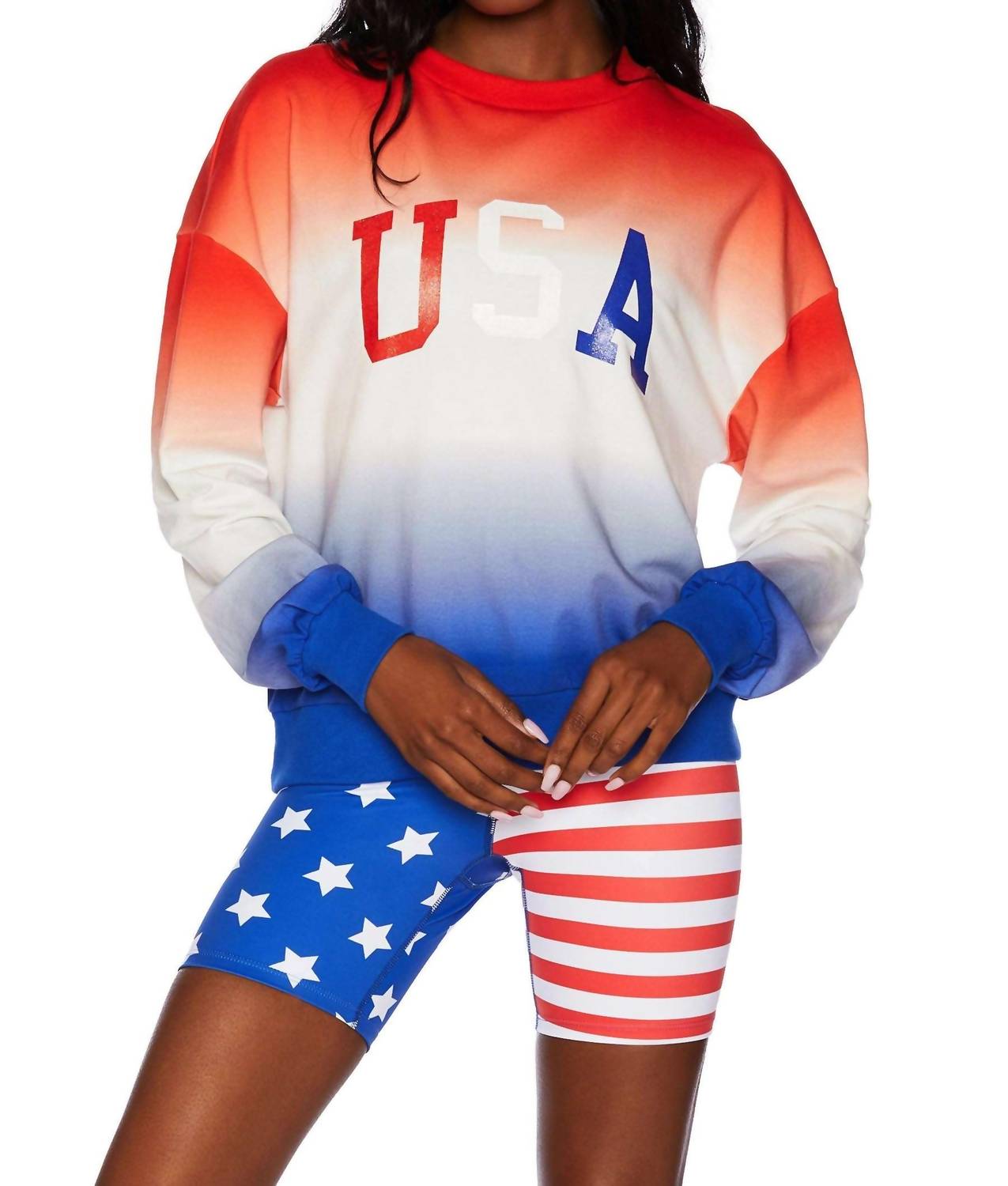

Толстовка Usa с патриотическим градиентом Beach Riot, цвет patriotic gradient