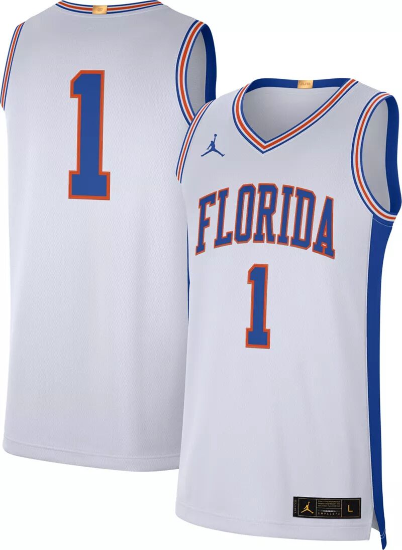 

Реплика мужской баскетбольной белой майки Jordan Florida Gators #1