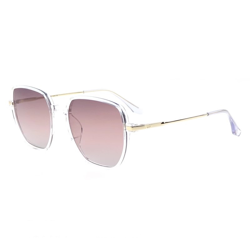 

MUZU Пластиковые солнцезащитные очки TR90 нестандартной формы унисекс, Transparent Frame with Gradient Purple Lens